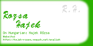 rozsa hajek business card