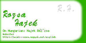 rozsa hajek business card